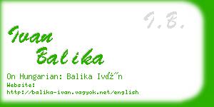 ivan balika business card